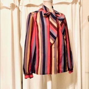 Jerri Lurie Classic Long Sleeve striped Blouse size 16